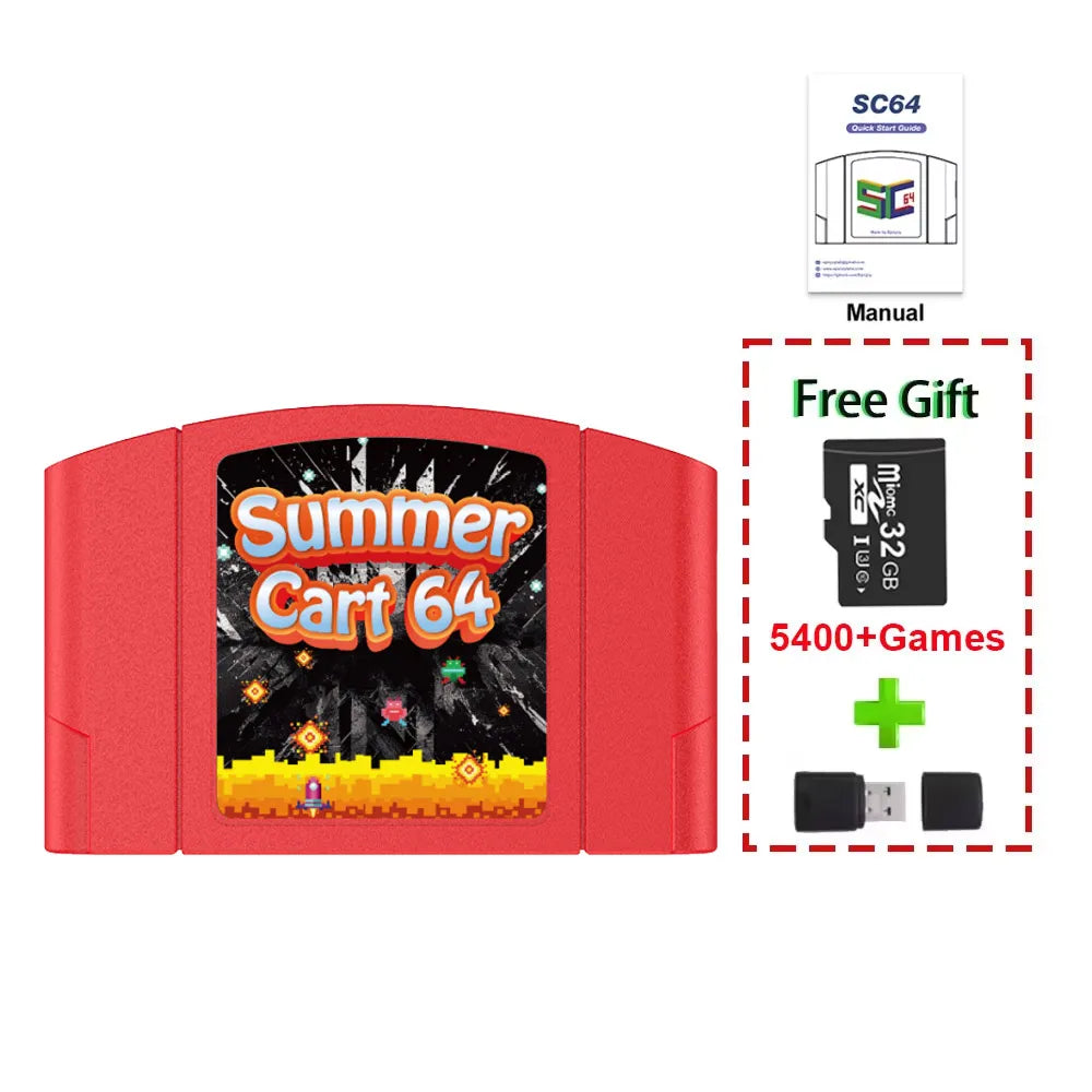 5400-in-1 N64 Game Cartridge with 32GB TF Card - No Region Restrictions for Nintendo 64 Retro Gaming