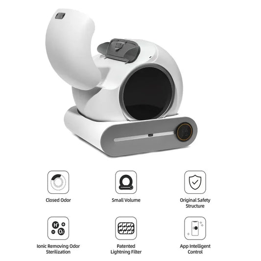 Tonepie Smart Cat Litter Box - Self-Cleaning, App-Controlled, 65L with Ionic Deodorizer for Hassle-Free Pet Care