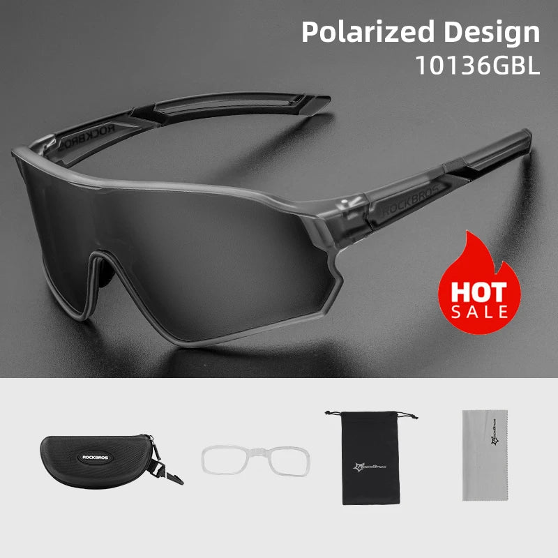 ROCKBROS UV400 Polarized Sports Sunglasses for Cycling, Hiking, Golf & Outdoor Activities