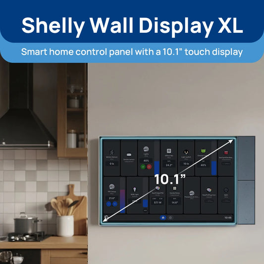 Shelly XL Smart Home Control Panel with 10.1" Touch Display & 4 Button Relay Switching for Home Automation Enthusiasts