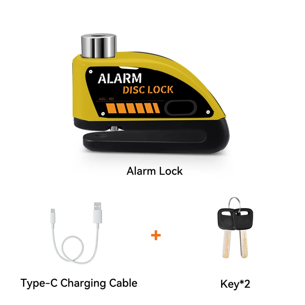 Extractme Motorcycle Alarm Disc Brake Lock - 120dB Anti-Theft Security for Bikes, Scooters & Motorcycles
