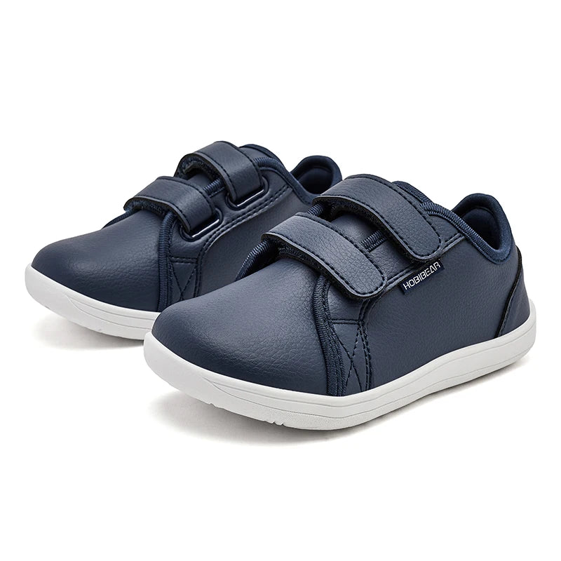 HOBIBEAR Kids Minimalist Barefoot Sneakers - Lightweight Hook Loop Wide Toe Shoes for Little and Big Kids