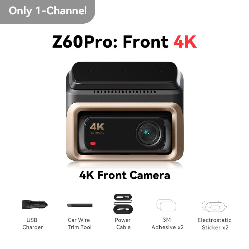 DDPAI Z60 Pro 4K Dash Cam - Front Camera for Cars with Dual SONY Sensors, GPS, WiFi, ADAS & Night Vision