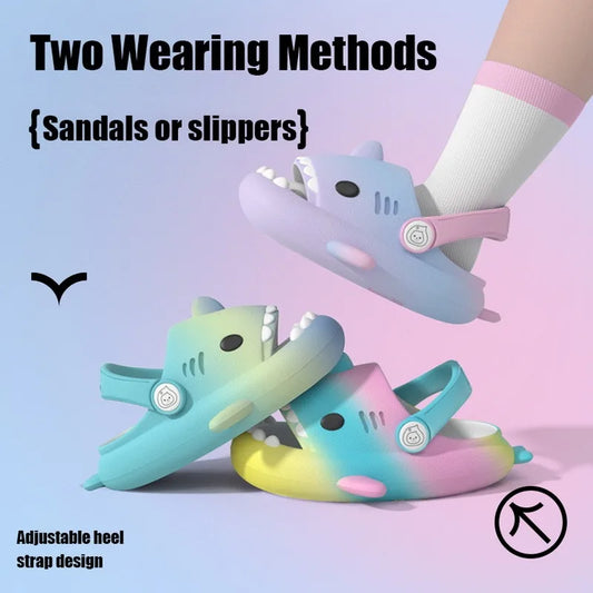 Kids Shark Slippers - Non-slip Cartoon Sandals for Boys & Girls - Comfortable Home & Beach Slides