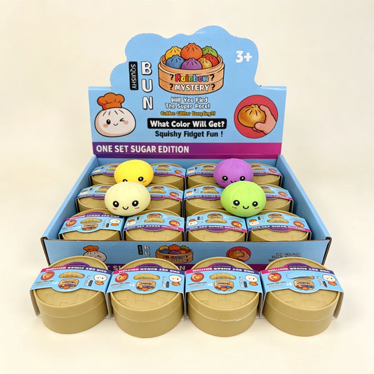 Colorful Simulated Steamed Bun Squeeze Toy - 1-6pcs Blind Box for Stress Relief & Sensory Play