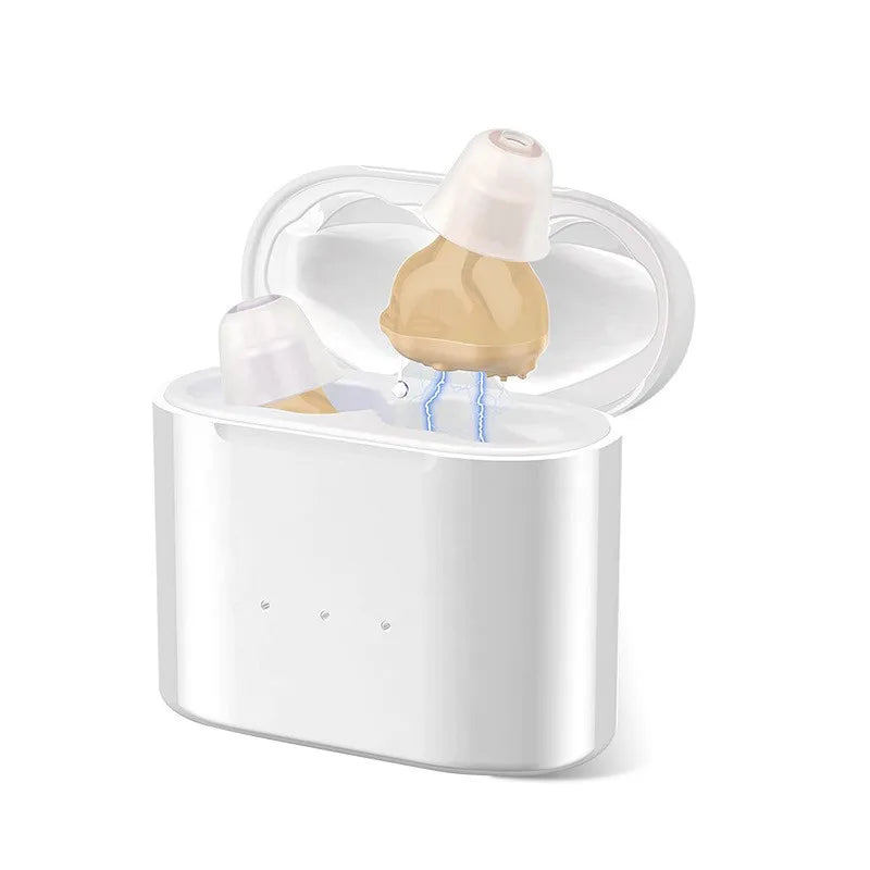 Rechargeable ITE Hearing Aids for Seniors - Invisible Mini Sound Amplifier for Enhanced Listening Experience