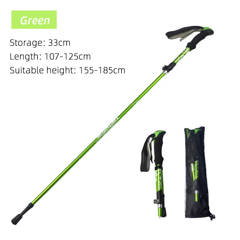 Outdoor Foldable Trekking Pole for Seniors - Portable Hiking Stick, Telescopic Design, Easy to Pack for Camping Adventures