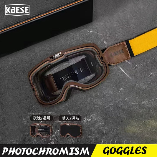 UV 400 Motorcycle Riding Glasses - Photochromic Sports Goggles for Motocross, Skating, Windproof & Dustproof Protection