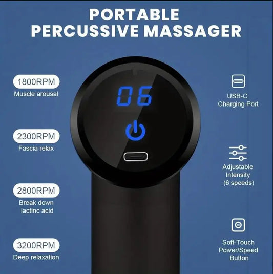 Mini Muscle Massage Gun for Athletes – Portable Deep Tissue Handheld Percussion Massager for Back, Neck, and Legs