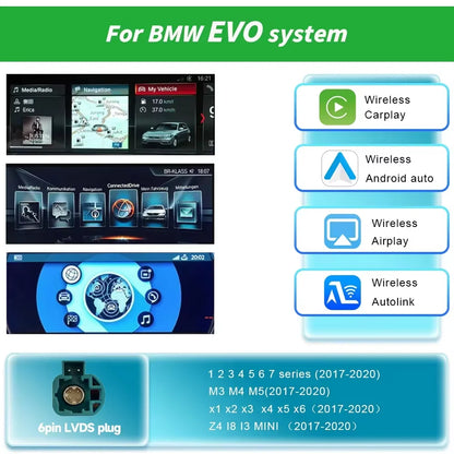 Wireless CarPlay & Android Auto Decoder for BMW NBT/CIC/EVO Series 1-7, X1-X5, F20-F30, E60-E90, F48-F25, E84, F10