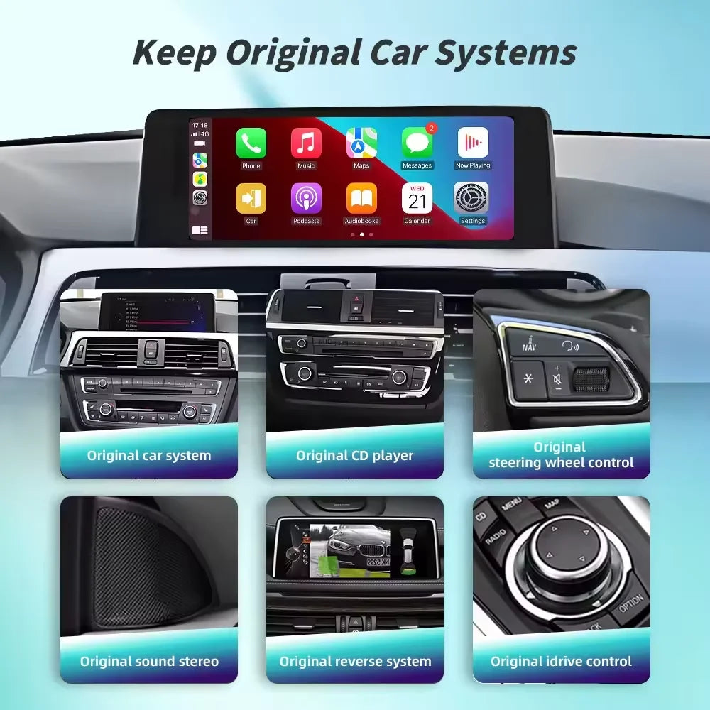 Wireless CarPlay & Android Auto Decoder for BMW NBT/CIC/EVO 1-7 Series & X1-X5