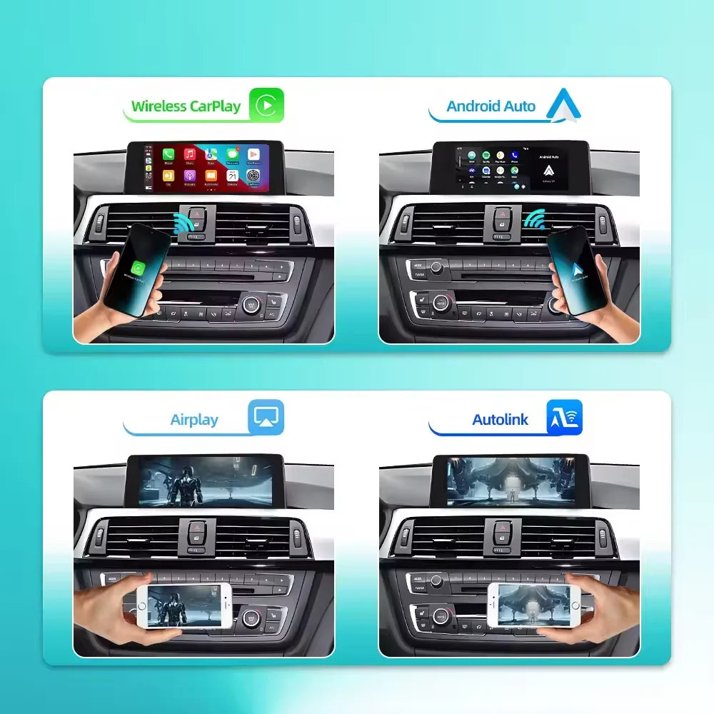 Wireless CarPlay & Android Auto Decoder for BMW NBT/CIC/EVO Series 1-7, X1-X5, F20-F30, E60-E90, F48-F25, E84, F10