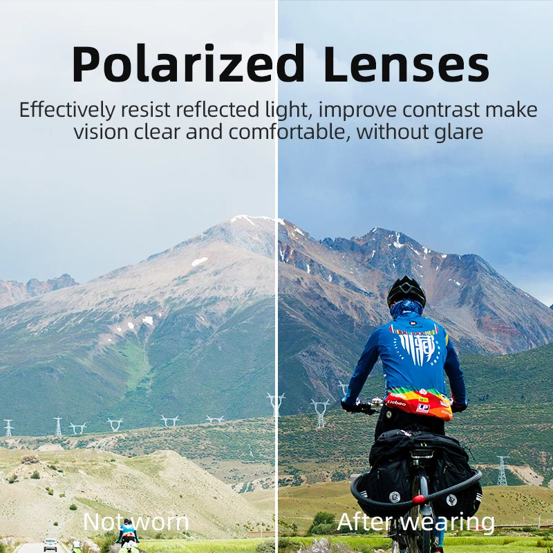 ROCKBROS UV400 Polarized Sports Sunglasses for Cycling, Hiking, Golf & Outdoor Activities