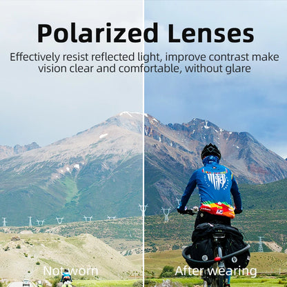 ROCKBROS UV400 Polarized Sports Sunglasses for Cycling, Hiking, Golf & Outdoor Activities