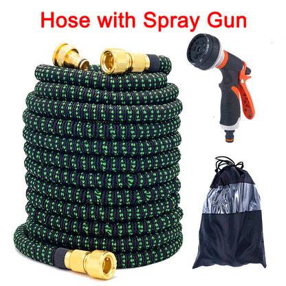 Expandable Garden Hose with Spray Gun - Flexible Watering Solution for Gardening, Car Washing, and Outdoor Use