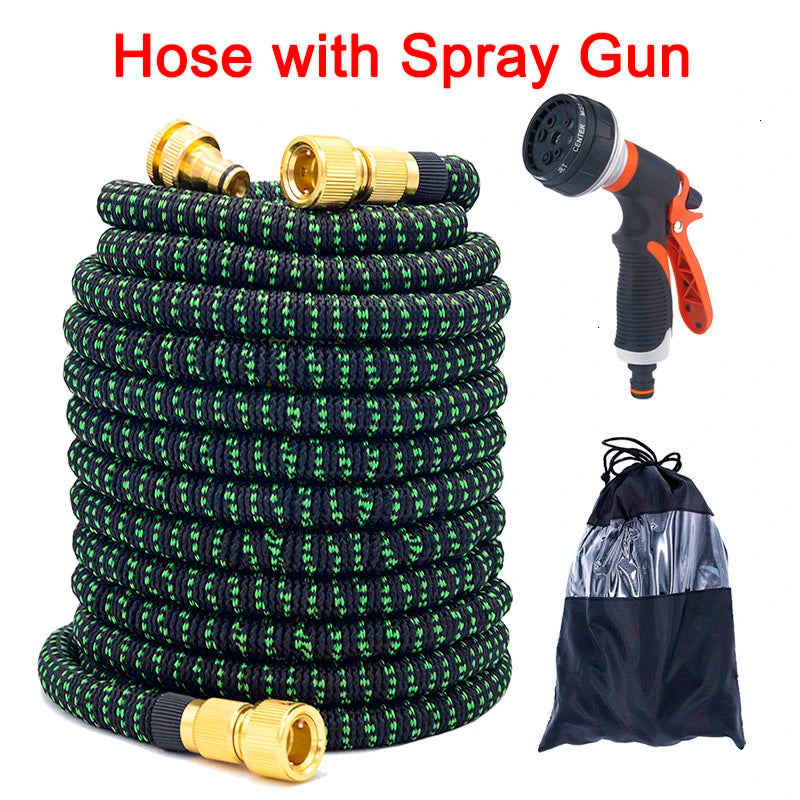 Expandable Garden Hose with Spray Gun - Flexible Watering Solution for Gardening, Car Washing, and Outdoor Use