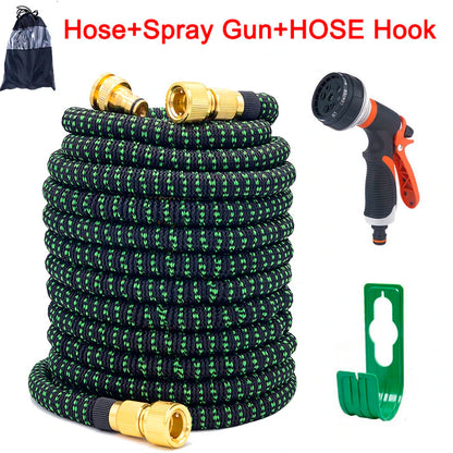 Expandable Garden Hose with Spray Gun - Flexible Watering Solution for Gardening, Car Washing, and Outdoor Use
