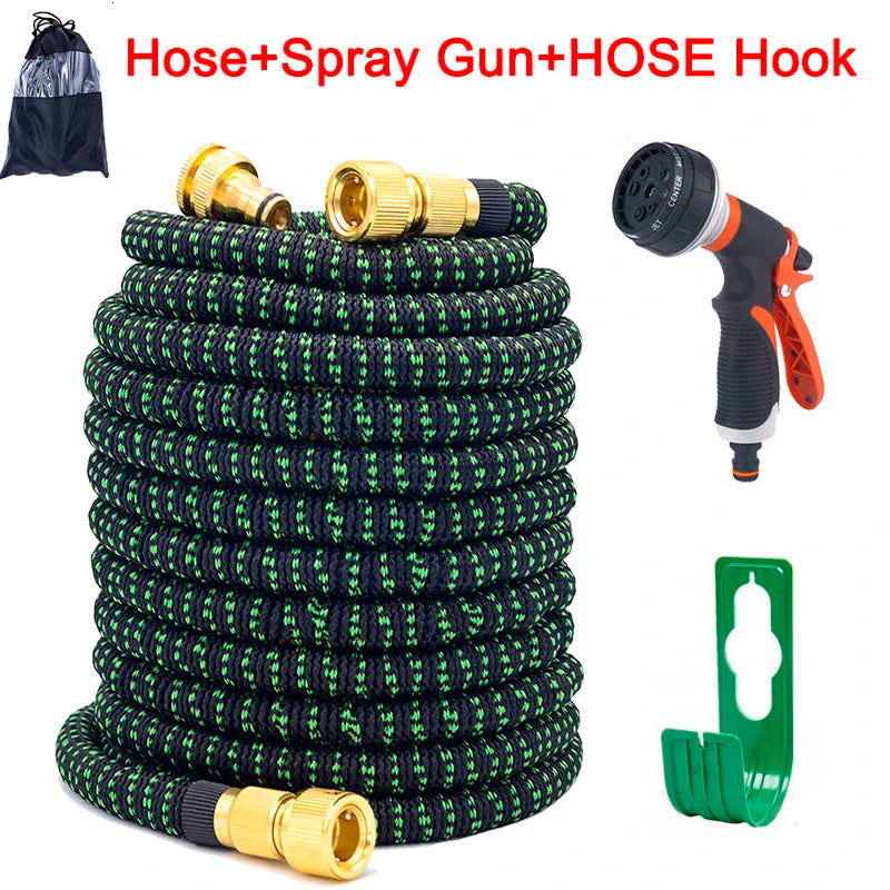 Expandable Garden Hose with Spray Gun - Flexible Watering Solution for Gardening, Car Washing, and Outdoor Use