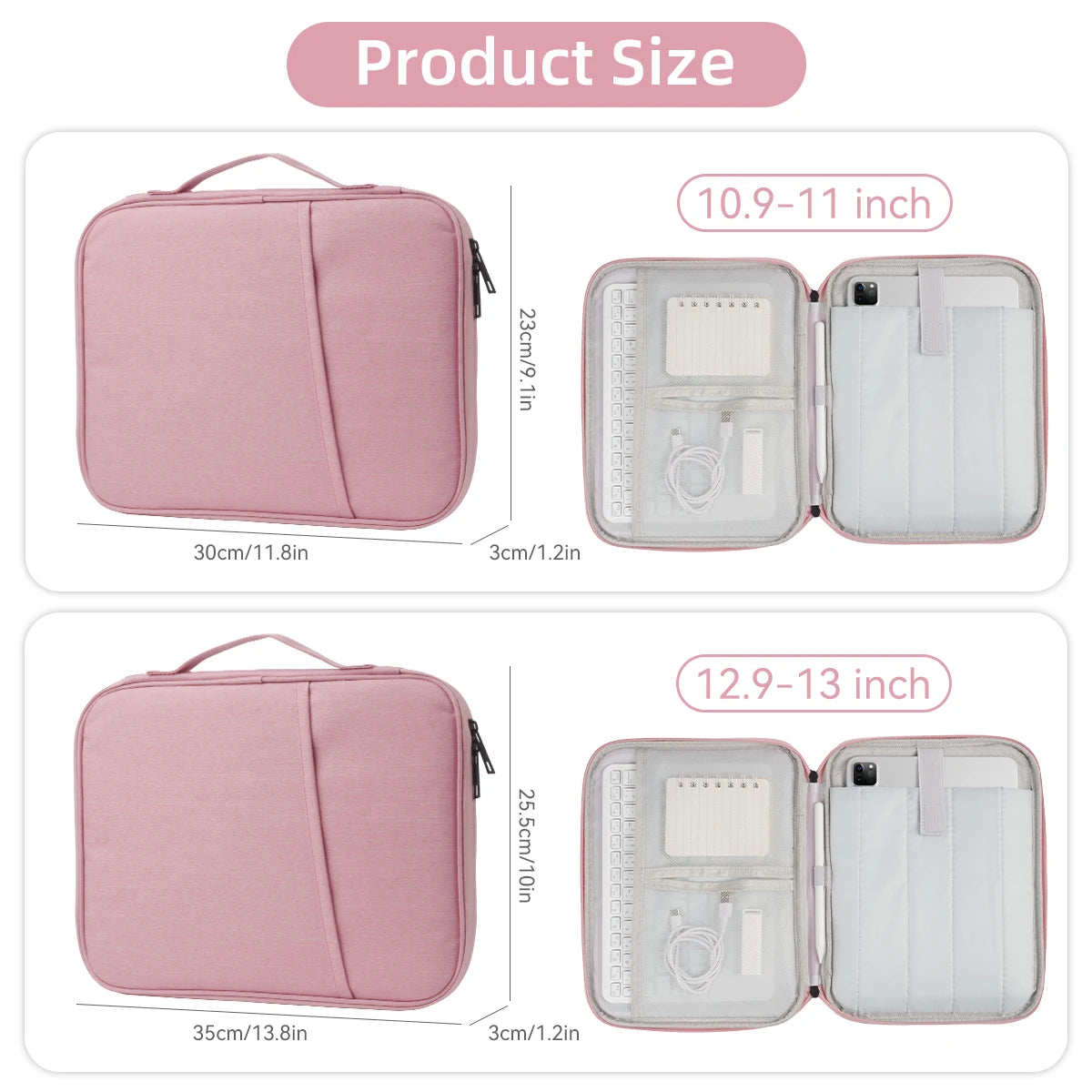 Laptop Bag for 11-13 Inch Devices - Padded Sleeve for iPad, MacBook, Xiaomi, ASUS, HUAWEI, Lenovo