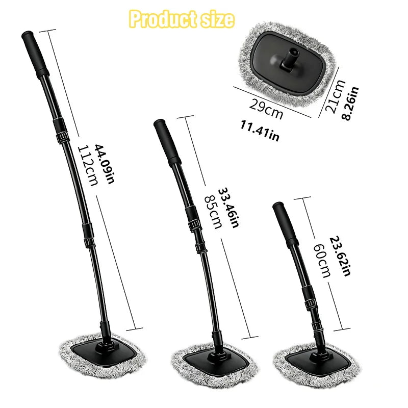 New Telescoping Car Wash Mop with Retractable Long Handle and Bent Bar – Ultimate Cleaning Tool for Car Enthusiasts