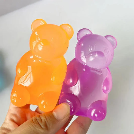 Cute Bear Sensory Squeeze Toy for Kids - Colorful Dough Stress Relief & Desk Decoration