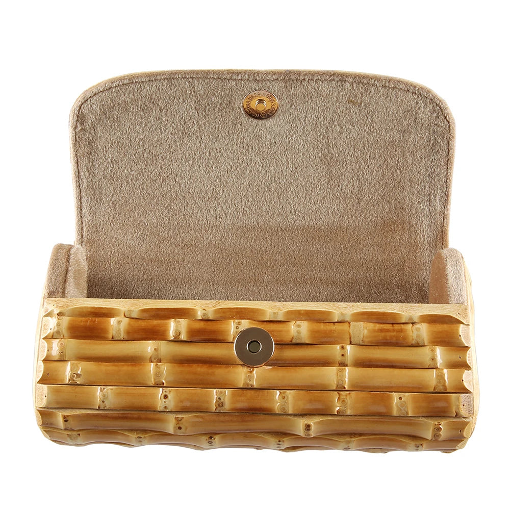 Nilerun Women's Handmade Bamboo Evening Bag - Unique Rattan Straw Purse for Chic Night Out
