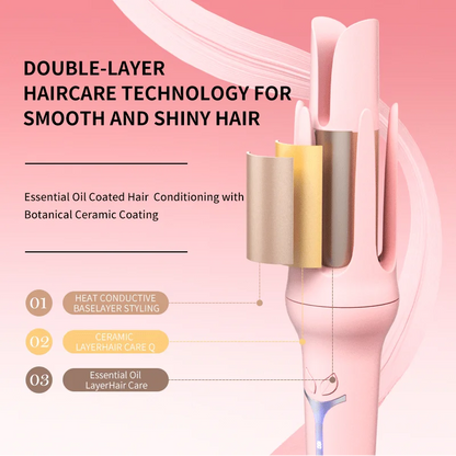Automatic Curling Iron for Effortless Waves - 32mm Ceramic Hair Curler with 4-Speed Control & Fast Heating