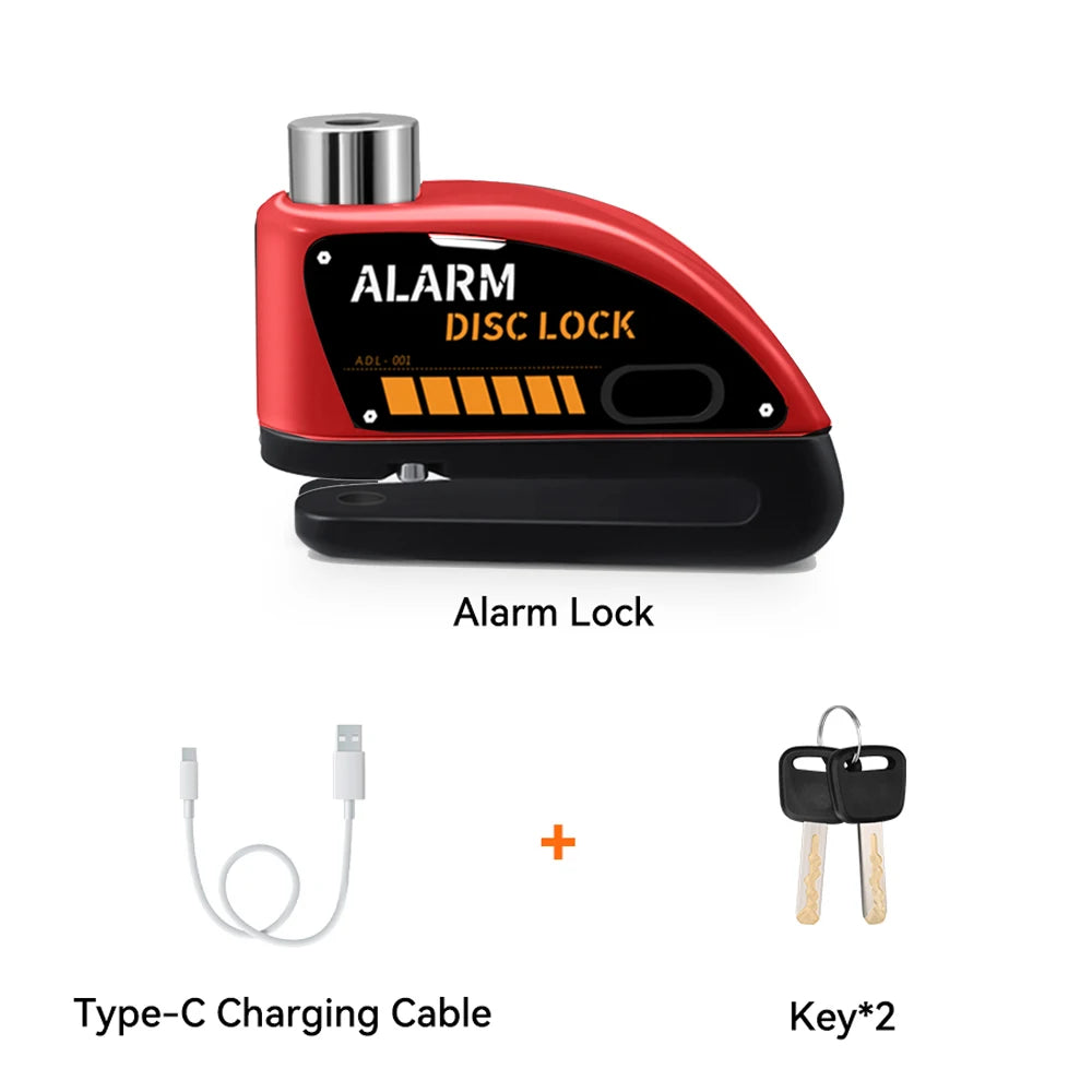 Extractme Motorcycle Alarm Disc Brake Lock - 120dB Anti-Theft Security for Bikes, Scooters & Motorcycles