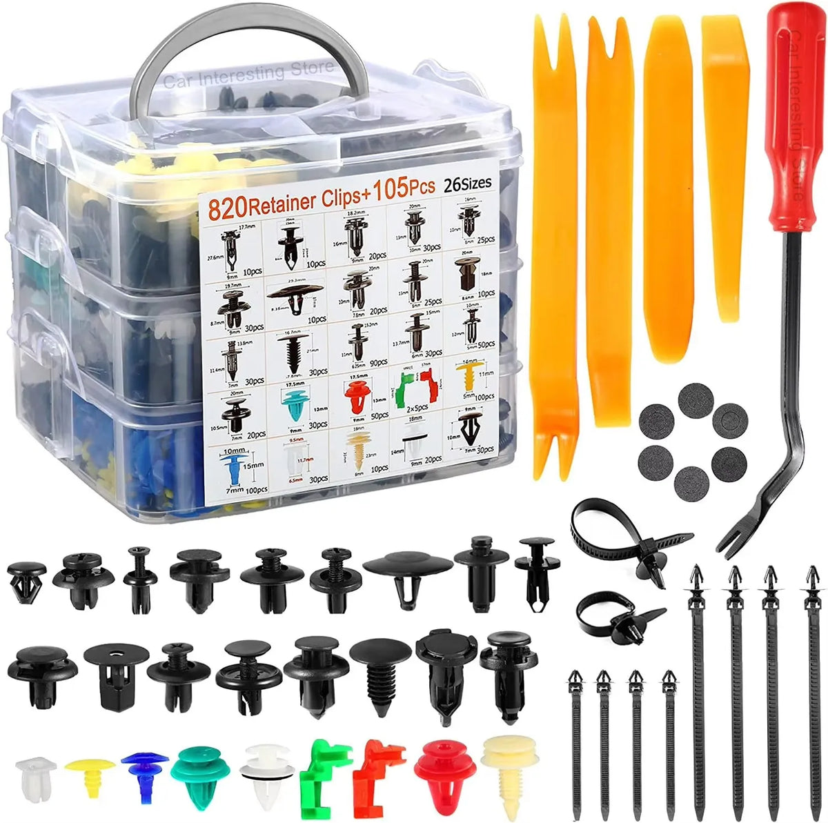 Car Fastener Clip Kit - 800pcs Auto Body Rivets for Fender, Bumper, Door Trim Panel Repair