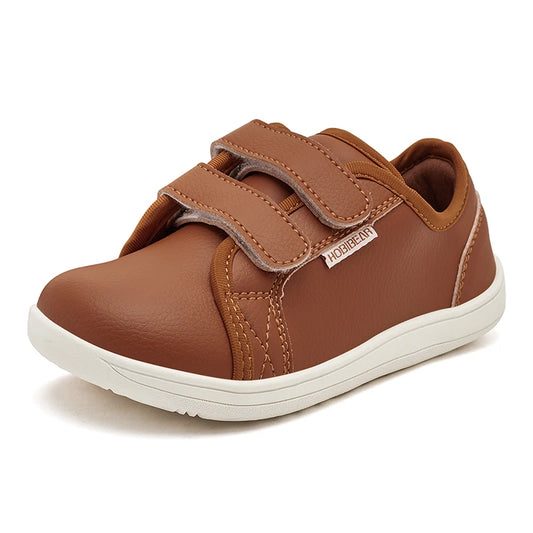 HOBIBEAR Kids Minimalist Barefoot Sneakers - Lightweight Hook Loop Wide Toe Shoes for Little and Big Kids