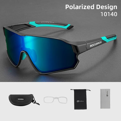 ROCKBROS UV400 Polarized Sports Sunglasses for Cycling, Hiking, Golf & Outdoor Activities