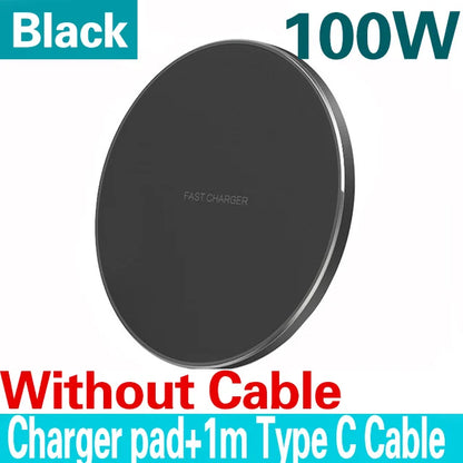100W Fast Wireless Charger Pad for iPhone 15/14/13/12/11 Pro Max & Samsung Galaxy S24/S23/S22/S20 - Xiaomi Compatible Charging Station