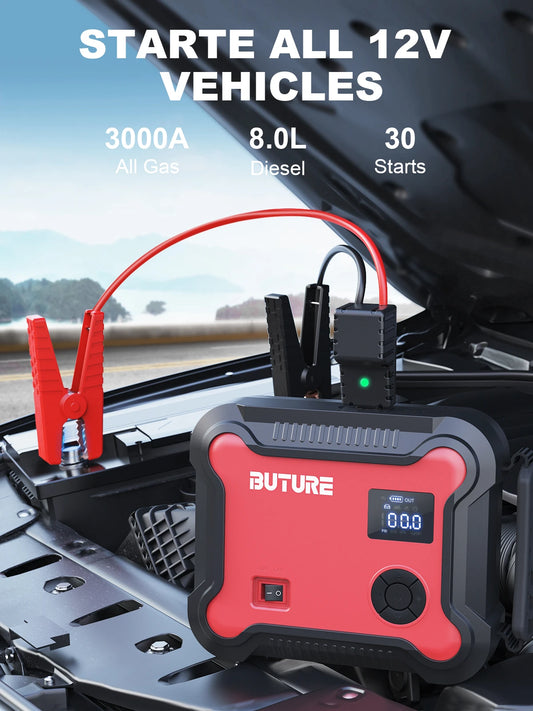Buture 5-in-1 Car Jump Starter & Tire Inflator - 26800mAh Power Bank with 160W DC Output for Roadside Emergencies