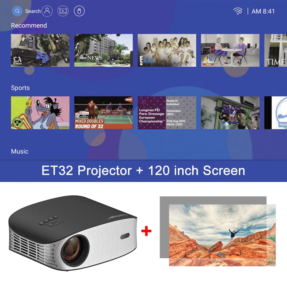 Touyinger ET32 Full HD 4K Projector - 1500 ANSI Brightness, 5G WiFi Smart Home Theater Video Player
