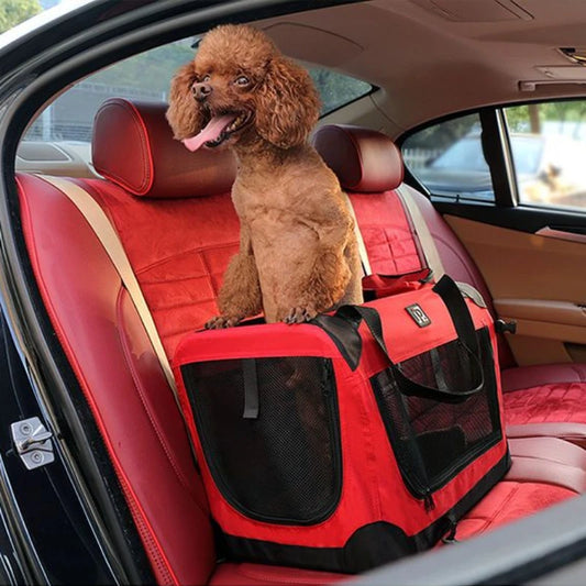 Dog Travel Carrier for Large & Medium Pets - Secure, Portable Folding Pet Cage for Cars - Ideal Dog & Cat Outings