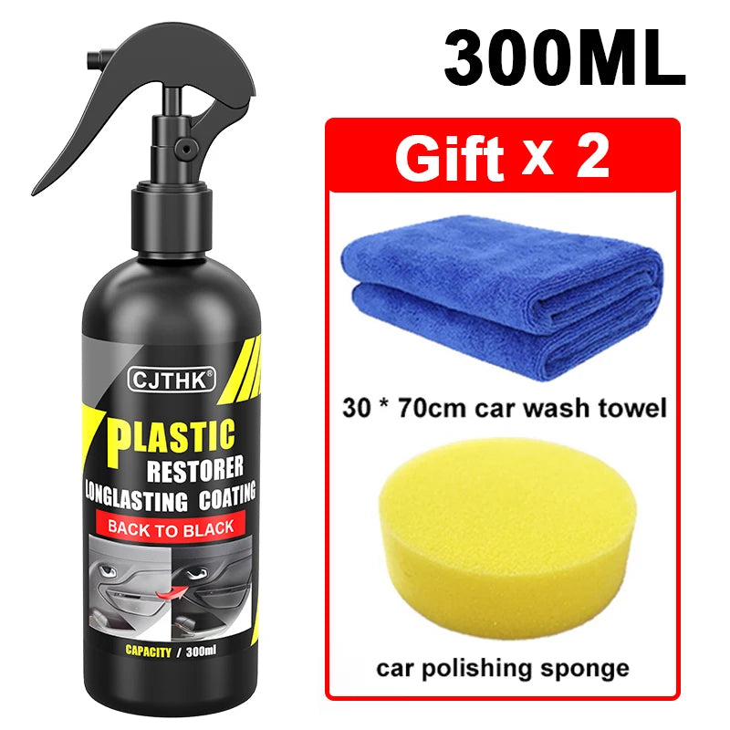 Car Plastic Restorer for Auto Enthusiasts - Back to Black Gloss Renovator & Longlasting Coat for Plastic & Leather