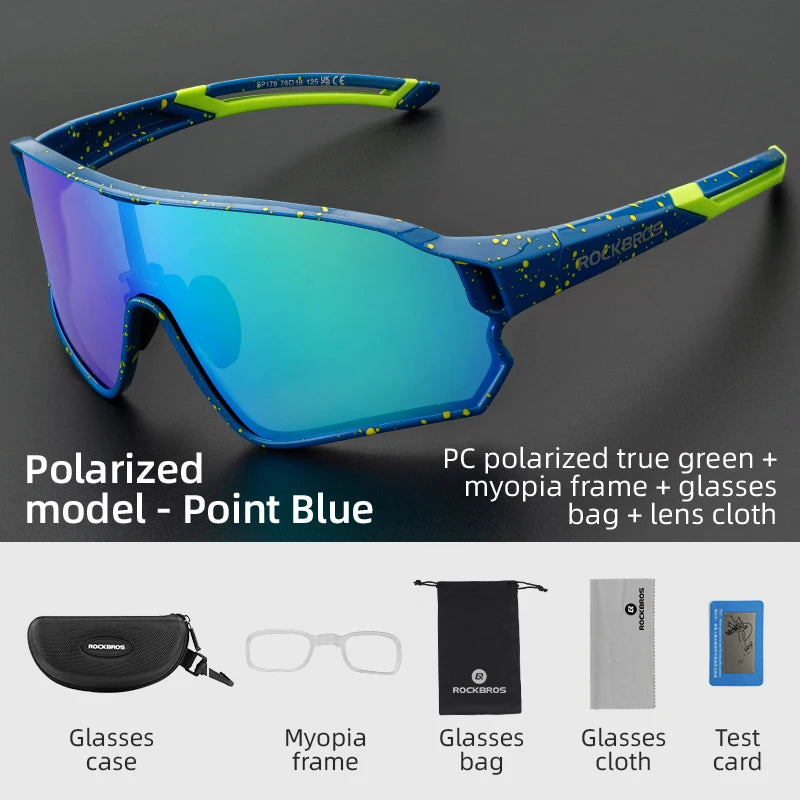 ROCKBROS UV400 Polarized Sports Sunglasses for Cycling, Hiking, Golf & Outdoor Activities