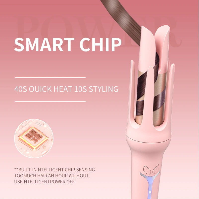 Automatic Curling Iron for Effortless Waves - 32mm Ceramic Hair Curler with 4-Speed Control & Fast Heating