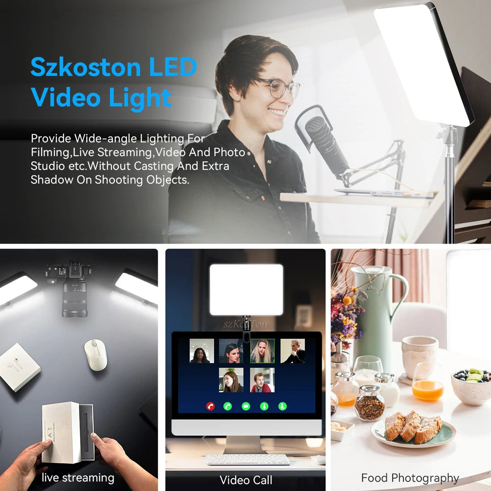 8/12 Inch LED Video Light Kit for YouTube Live Streaming and Photography with Tripod Stand