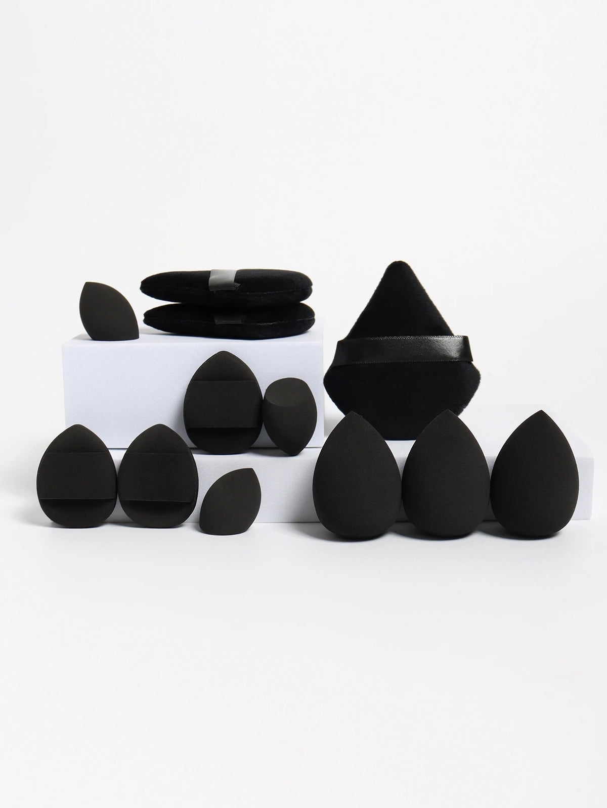 12-Piece Versatile Makeup Sponge Set for Flawless Application: 3 Loose Powder Puffs, 3 Mini Air Cushion Puffs, 3 Beauty Eggs