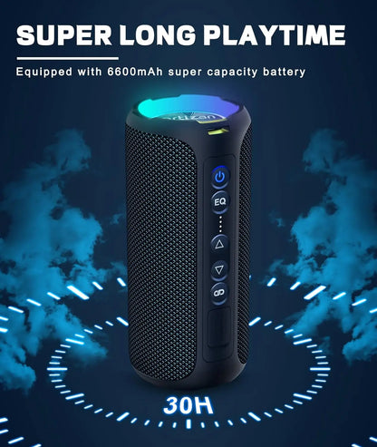 Ortizan X8 Pro Portable Bluetooth Speaker – 40W Stereo Sound, IPX7 Waterproof, 30H Playtime, RGB Lights, 3 EQ Modes
