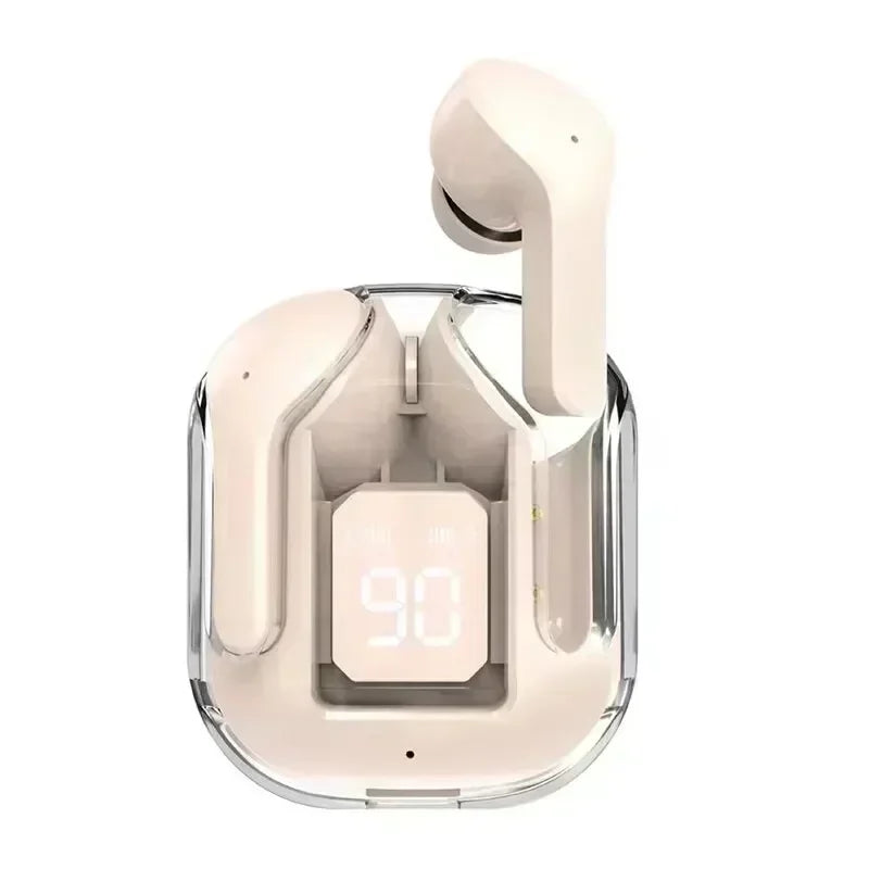 T2 TWS Bluetooth Earbuds with Digital Display - Transparent ENC Headphones for Smartphones, Stereo Sound