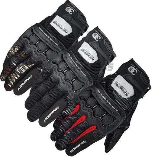 Brown Camo Komine GK 215 3D Mesh Motorcycle Gloves for Summer Riding and Motocross