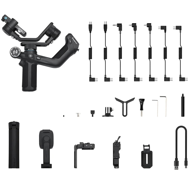 FeiyuTech SCORP Mini 2 Handheld Gimbal for Mirrorless, Action Cameras & Smartphones - 3-Axis Stabilization, AI Tracker, 1.2kg Payload