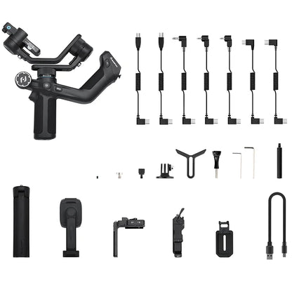 FeiyuTech SCORP Mini 2 Handheld Gimbal for Mirrorless, Action Cameras & Smartphones - 3-Axis Stabilization, AI Tracker, 1.2kg Payload