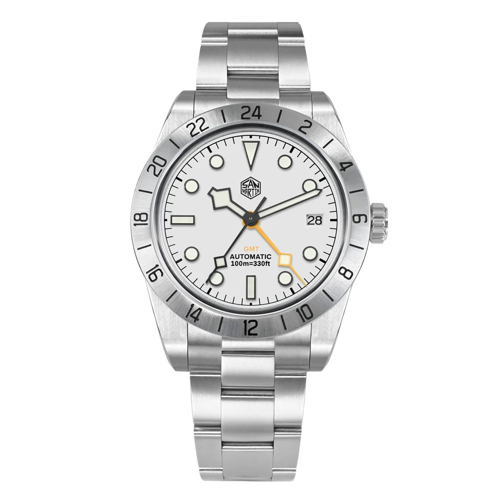 San Martin 39mm NH34 BB GMT Automatic Sport Watch for Men - Sapphire, Luminous, 100m Waterproof Relogio SN0054