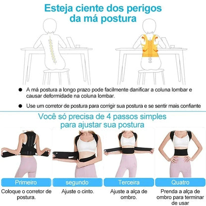 Adjustable Breathable Polyester Posture Corrector for Pain Relief - Universal Fit for All Body Types