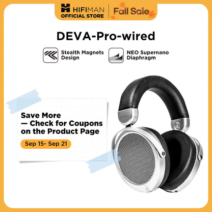 HIFIMAN Deva-Pro Planar Magnetic Headphones for Audiophiles – Open-Back, Wired with Stealth Magnets