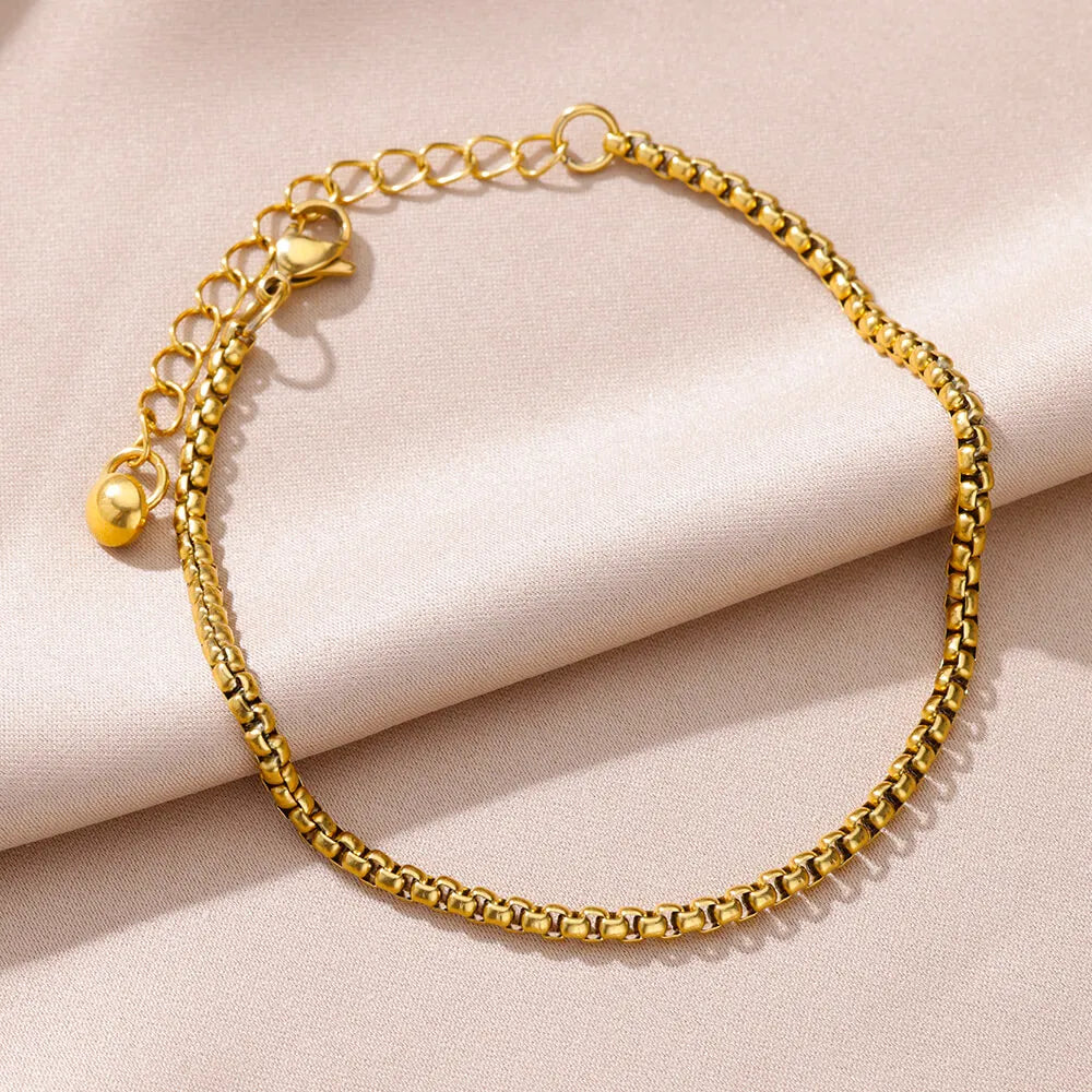 Gold Imitation Pearl Chain Anklet for Women - Summer Beach Leg Bracelet Accessory