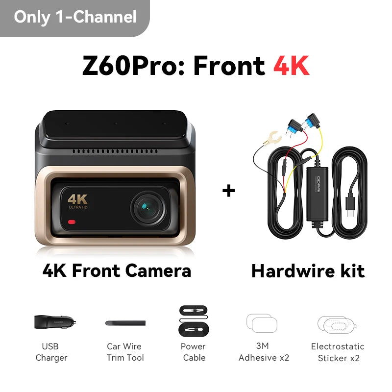 DDPAI Z60 Pro 4K Dash Cam - Front Camera for Cars with Dual SONY Sensors, GPS, WiFi, ADAS & Night Vision
